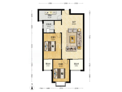 名流一品 全南两居室 范阳主路 电梯房 中间楼层采光好-涿州名流一品户型图