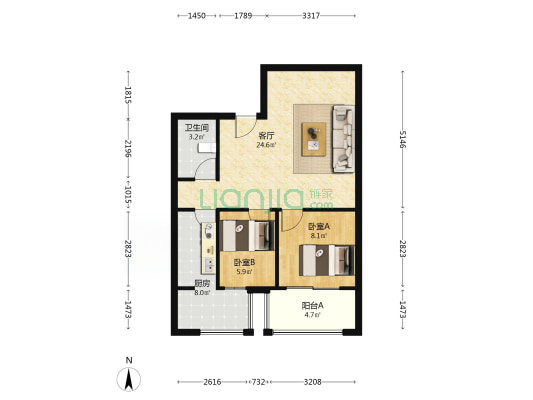 总价低，带电梯，旁边就是饭店，在万达西侧，-户型图