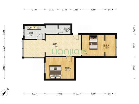 抚琴东南路8号 2室1厅1卫 67平方