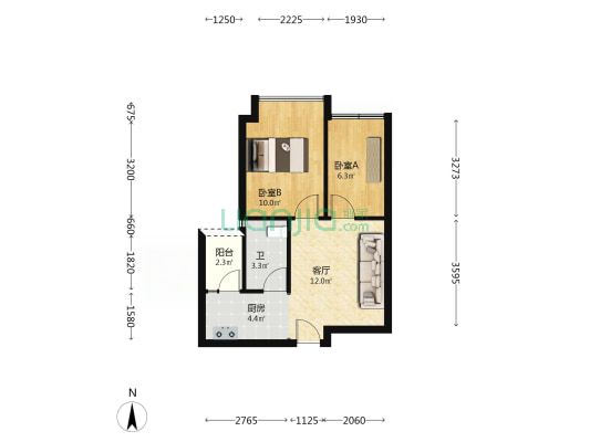 福朋国际 2室1厅1卫 49平方