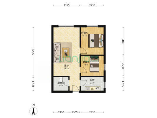 交通便利，精装修，税费低，配套齐全-户型图