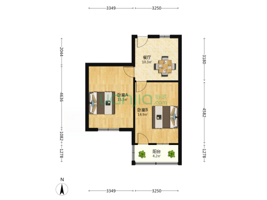 健康西路14号 2室1厅0卫 57平方