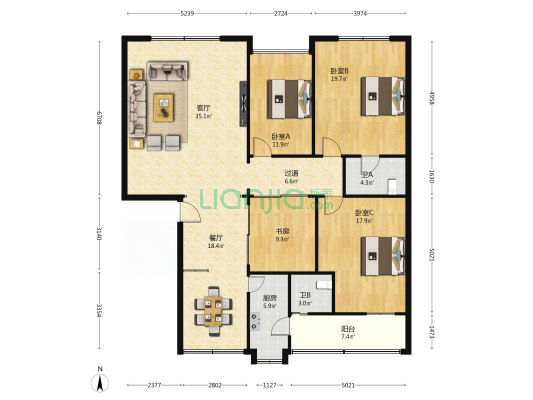 中山西路85号 4室2厅2卫 165平方