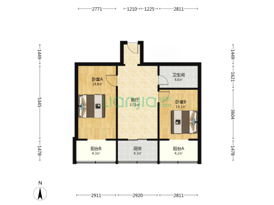 兴龙苑 2室1厅1卫 72平方