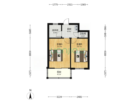 滏河大街 2室0厅2卫 42平方