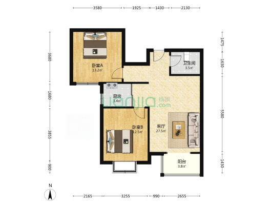 华阳路东段 交通便捷，免费停车，-户型图