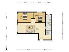翡翠滨江 2室1厅 西北-涿州翡翠滨江户型图