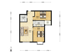 德信公园旁翡翠滨江，南向两居，直接能看到公园-涿州翡翠滨江户型图