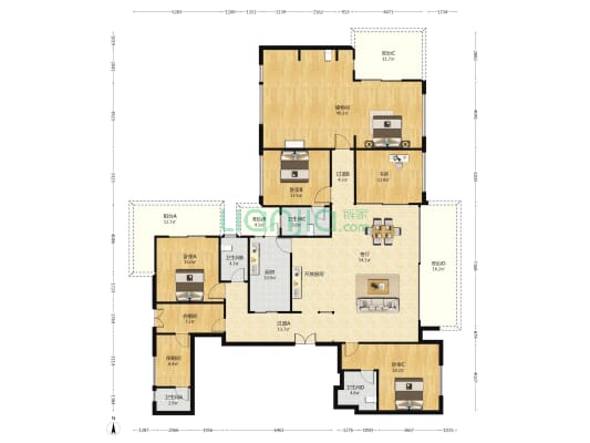 鲲鹏阁鲲鹏荟 4室1厅4卫 310平方