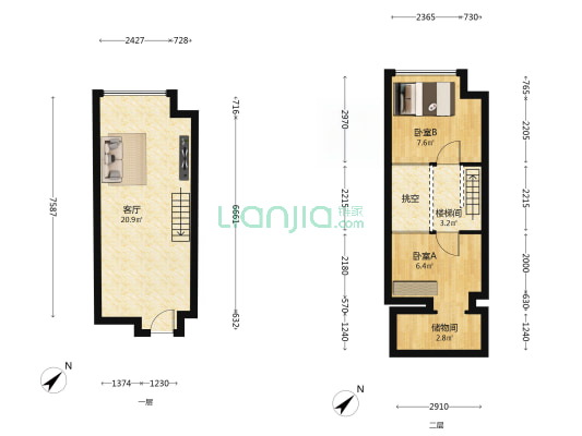 智谷广场B区 2室1厅0卫 37平方
