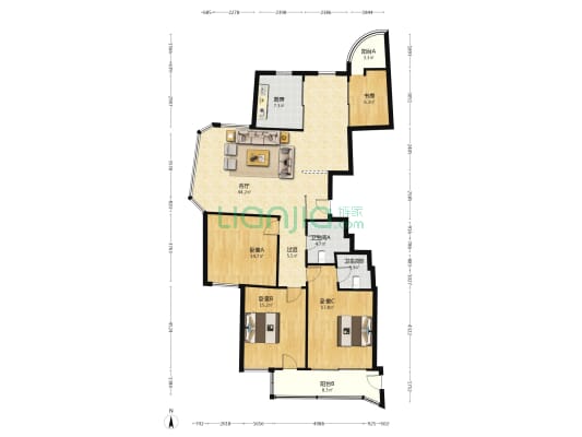 烟草大厦 4室1厅2卫 188平方