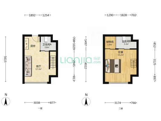 绿城西溪深蓝 1室1厅2卫 35平方