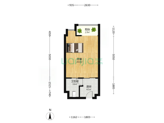人民武汉国际汽车城 1室0厅1卫 48平方