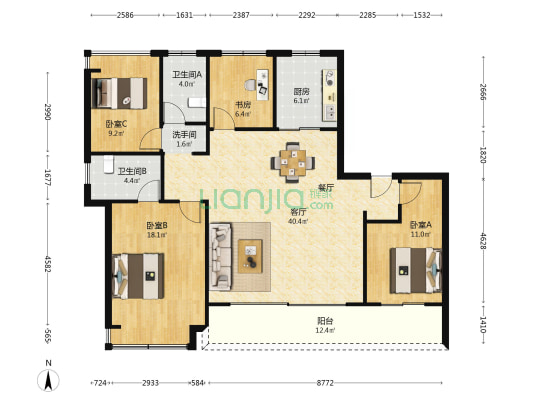 御璟峯 4室1厅3卫 142平方