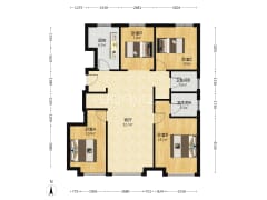 华远二期急售房源的四叶草户型，南北通采光好，双明卫-涿州华远海蓝城二期户型图