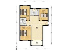 K2狮子城北区 3室2厅 南 北-涿州K2狮子城北区户型图