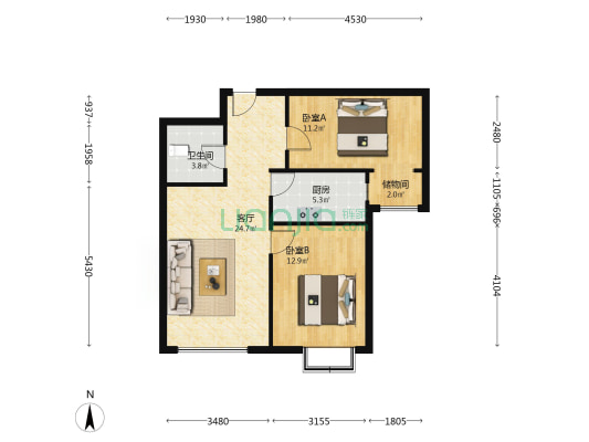 此房业主自住装修格局好交通便利配套设施齐全-户型图