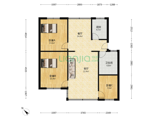 企业局家属院 3室2厅1卫 100平方
