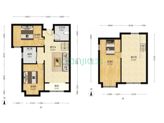 印象城 顶层带阁楼 使用空间大 有房本-户型图