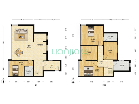 奥园云璟 4室1厅3卫 226平方