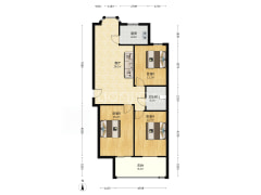 此房是中楼层 户型方正没有面积浪费中等装修 拎包入住-涿州名流枫景五期户型图