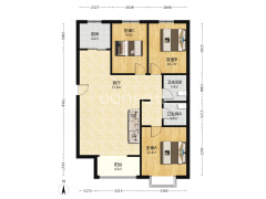 此房格局好 户型方正 大三居明厨明卫 精装修-涿州联合七号院户型图