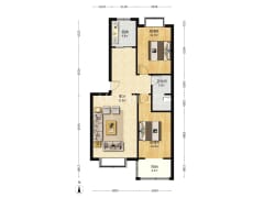 宏远景园 2室2厅 南 北-涿州宏远景园户型图