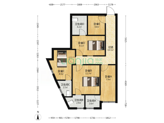 东新南路409号 5室0厅4卫 94平方