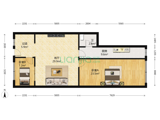 南十一道街 2室1厅1卫 75平方