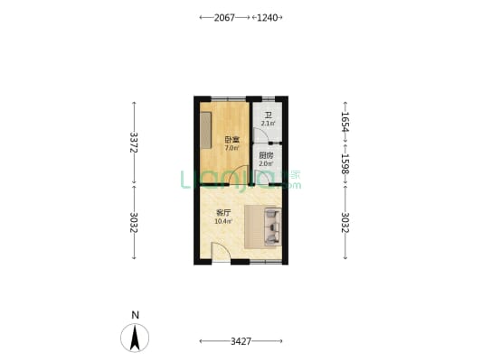 五十小区翠桐雅苑小区 1室1厅1卫 33平方