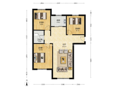 通透南北大F 带防火门 中间楼层 满两年诚意卖-涿州K2狮子城南区户型图