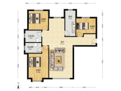南北通透大三居居室，改善的选择，有本，随时交易-涿州高铁新干线户型图