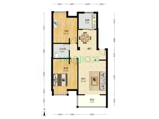 风华天城枇杷湾 2室1厅1卫 88平方