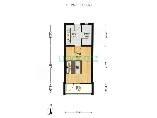 宿州路285号 1室0厅1卫 29平方
