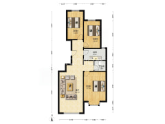 钻石商圈 钻石广场洋房 南北通透三居-涿州钻石广场户型图