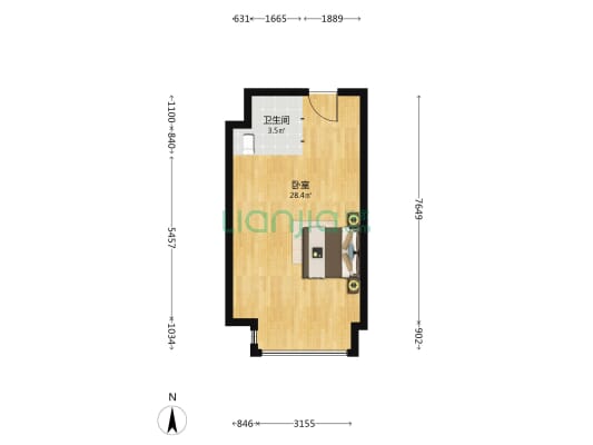绿地 ▪ 京21区 1室0厅1卫 48平方
