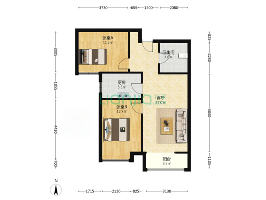 此房是涿州市一线的品质楼盘，花园式社区-户型图