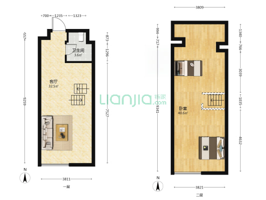 隆基泰和美寓 1室1厅1卫 55平方