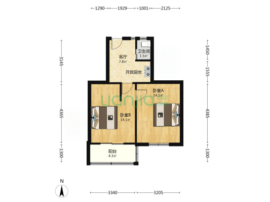 文二路(160-172号双号) 2室1厅1卫 50平方