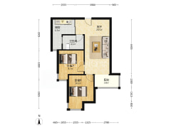 天伦湾嘉园 带装修2居 明厨明卫 集中供暖-涿州天伦湾嘉园户型图