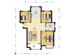 天伦湾嘉园南北通透三居 好楼层好楼位 采光好-涿州天伦湾嘉园户型图