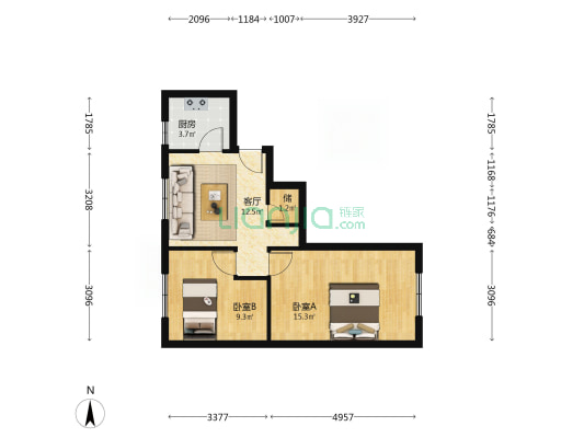 中心血站家属院 2室1厅0卫 48平方