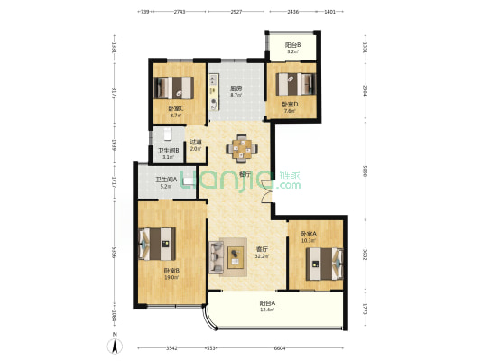 兰溪府 4室1厅2卫 142平方
