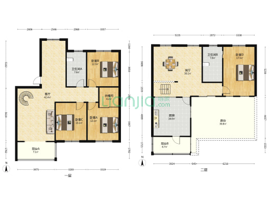 景泰嘉苑 4室2厅2卫 198平方