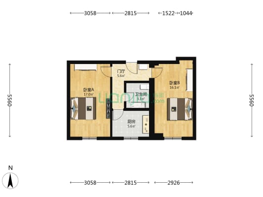 体育馆路13号 2室0厅1卫 64平方