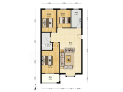 名流枫景洋房 3室2厅 南 北-涿州名流枫景洋房户型图