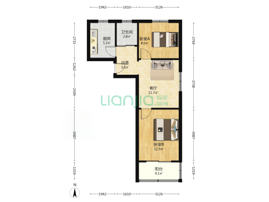 土山路小区 2室1厅1卫 62平方