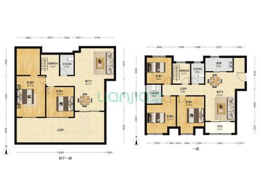 浦岸花园（昆山） 5室2厅3卫 116平方