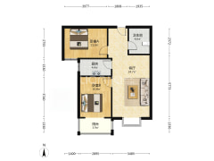 开发区 钻石商圈 全阳2居室 精装修 无惧电梯压力-涿州名流美域户型图