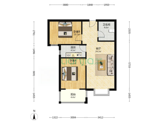 名流美域   配套齐全  交通方便-户型图